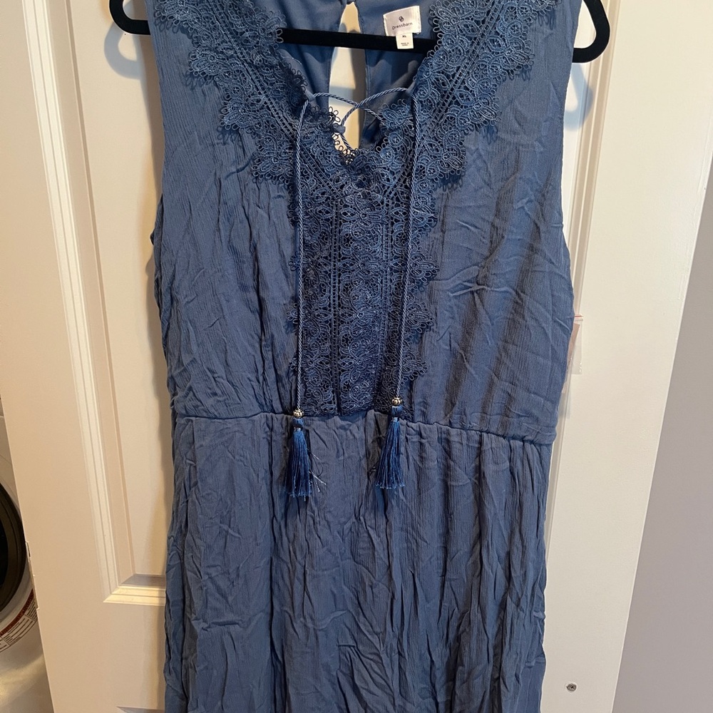 Blue Laced Sleeveless Dress - Dressbarn NWT XL